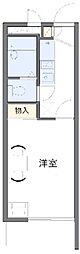 レオパレスフォンターナB 1Kの間取図画像