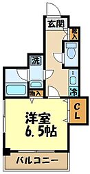 コンフォータブル 1Kの間取図画像