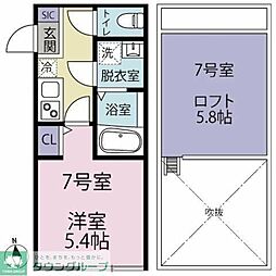 パークメゾン鷺沼 1Kの間取図画像