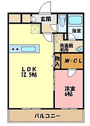 プルミエール仲町台 1LDKの間取図画像