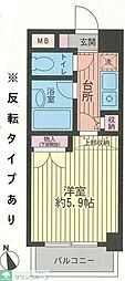 エアフォルク鷺沼 1Kの間取図画像