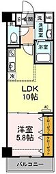 プルメリア 1LDKの間取図画像