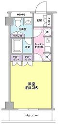 セジュール市ケ尾 1Kの間取図画像