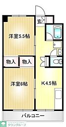 ダイヤモンドビル 2Kの間取図画像