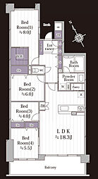 クイーンズガーデン サウスコートレジデンス 102号室 2SLDKの間取り