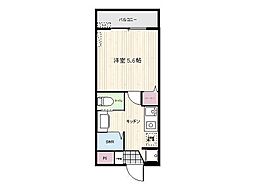 東武東上線 北坂戸駅 徒歩2分の賃貸マンション 4階1Kの間取り