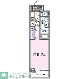 ヒカルサふじみ野上福岡 1Kの間取図画像