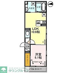 プラタノ 1LDKの間取図画像