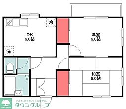 センチュリーコーポラス 2DKの間取図画像