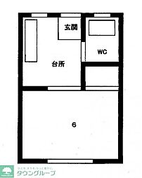 ハイツ山内 1Kの間取図画像