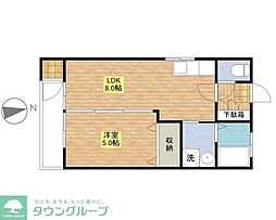 清水マンション 1LDKの間取図画像