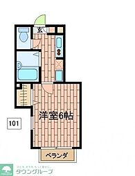 セレ川越 1Kの間取図画像
