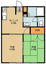 セフィラ野火止A 2DKの間取図画像