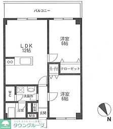 パール・エミネンス 2LDKの間取図画像