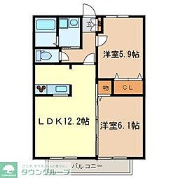 パルメゾン 2LDKの間取図画像