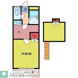 アートパレスカツミ東松山No.5 1Kの間取図画像