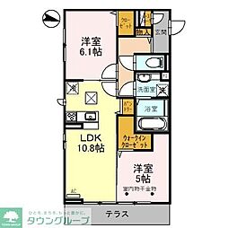 グランディール 2LDKの間取図画像