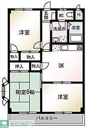 タイワード朝志 3DKの間取図画像