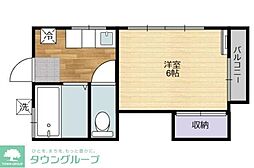 グリーンフィールド鶴ヶ島 1Kの間取図画像