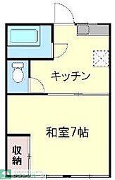 松竹荘 1Kの間取図画像