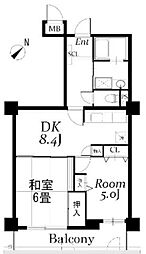 ドルミ若葉 2DKの間取図画像