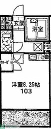 コーポローレル 1Kの間取図画像