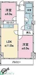 アメニティ・ワン 2LDKの間取図画像