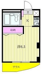 ハイムあさか ワンルームの間取図画像