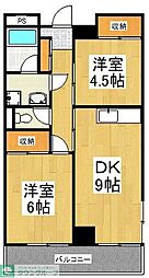 大久保ビル 2DKの間取図画像