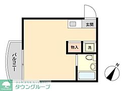 エルヴィーナ若葉台 ワンルームの間取図画像