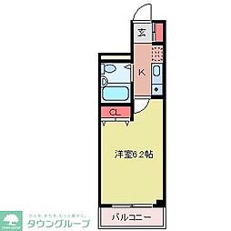 山口ビル 1Kの間取図画像