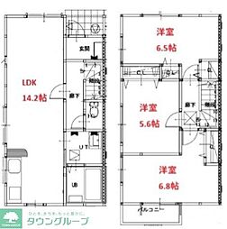 川越市大字的場タウンハウス 3LDKの間取図画像