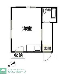 コーポ朝志ケ丘 ワンルームの間取図画像