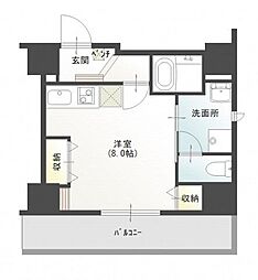 東武東上線 川越駅 徒歩5分の賃貸マンション 5階ワンルームの間取り