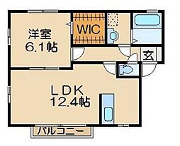 東武東上線 高坂駅 徒歩12分の賃貸アパート 2階1LDKの間取り