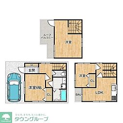 東武東上線 上福岡駅 徒歩25分の賃貸一戸建て 3LDKの間取り