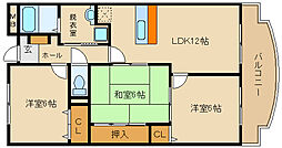 エイチ・ツー・オー国分 3LDKの間取図画像