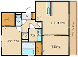 キッズコーレ 2LDKの間取図画像