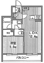 フォレスト2020 1LDKの間取図画像