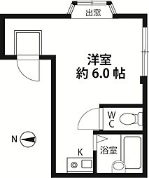 村越ビル ワンルームの間取図画像