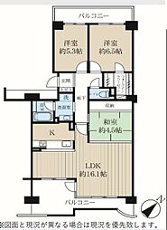 パークフィールドみさと東エリア2街区1号館 3LDKの間取図画像