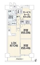 パレス草加・松原 3LDKの間取図画像