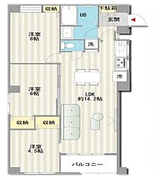 ワラビスカイハイツ 3LDKの間取図画像