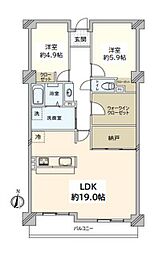 エクレール岩槻2番館 2SLDKの間取図画像