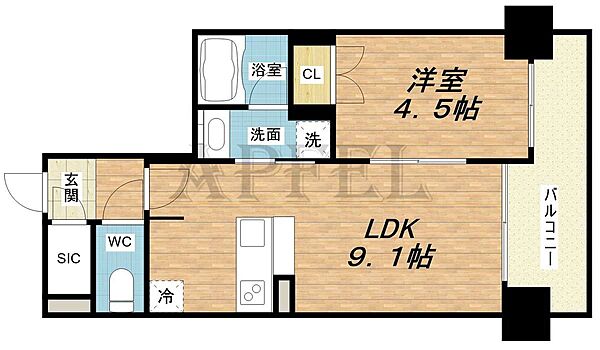 SK RESIDENCES ｜大阪府大阪市中央区瓦屋町2丁目(賃貸マンション1LDK・11階・34.99㎡)の写真 その2