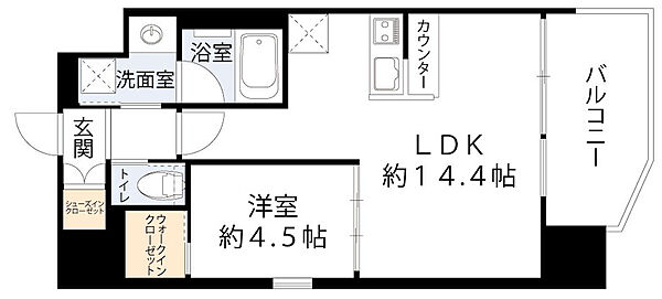 プレジオ九条 ｜大阪府大阪市西区本田2丁目(賃貸マンション1LDK・3階・46.02㎡)の写真 その2