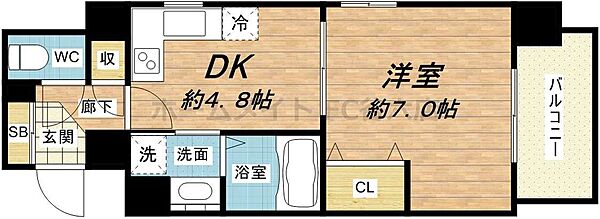 ジュネーゼグラン淀屋橋 ｜大阪府大阪市中央区平野町4丁目(賃貸マンション1DK・13階・30.40㎡)の写真 その2