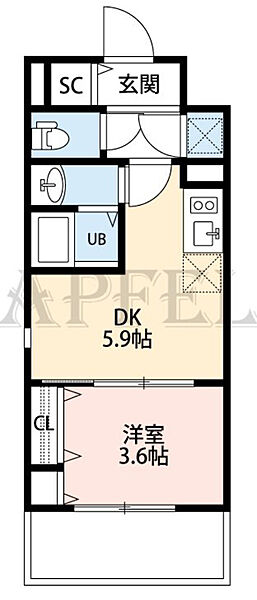 サムティ福島Rufle ｜大阪府大阪市北区大淀中5丁目(賃貸マンション1DK・8階・26.29㎡)の写真 その2