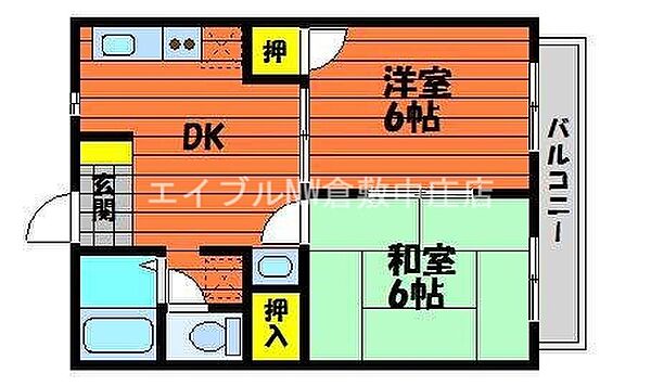 岡山県総社市井手(賃貸アパート2DK・1階・40.04㎡)の写真 その2
