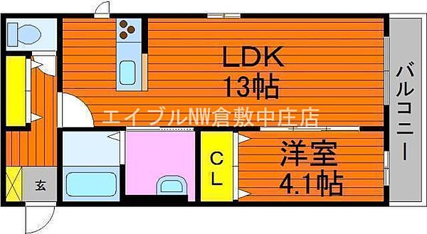 ハンドII ｜岡山県岡山市南区妹尾(賃貸アパート1LDK・1階・40.38㎡)の写真 その2